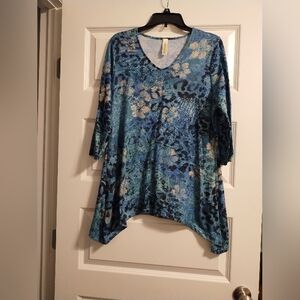 Floral Blue Women's Top